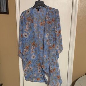 Torrid Blue Floral Kimono/cover up/